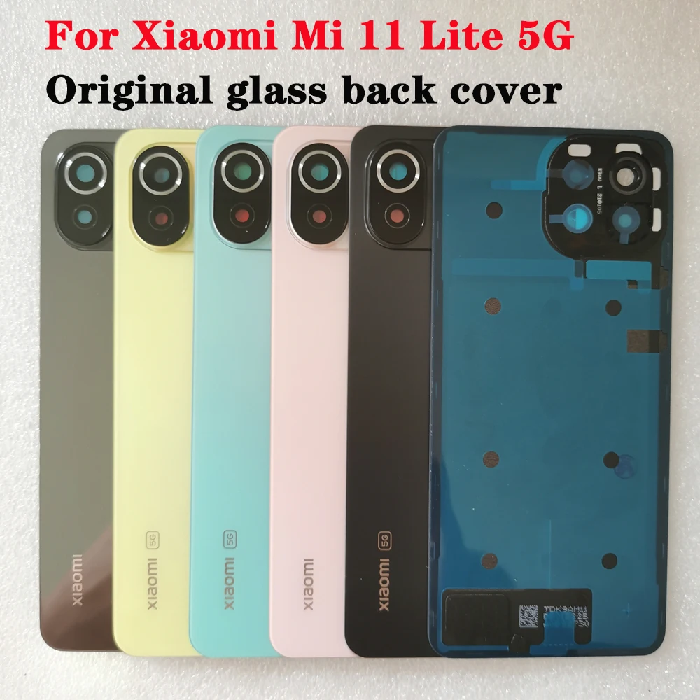 New Original For Xiaomi Mi 11 Lite Tempered Glass Back Battery Cover