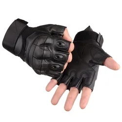 Unisex Fingerless Tactical Gloves Army Protection Shell Forces Fighting Outdoor Sports Motorcycle Cycling Fitness Men's Gloves