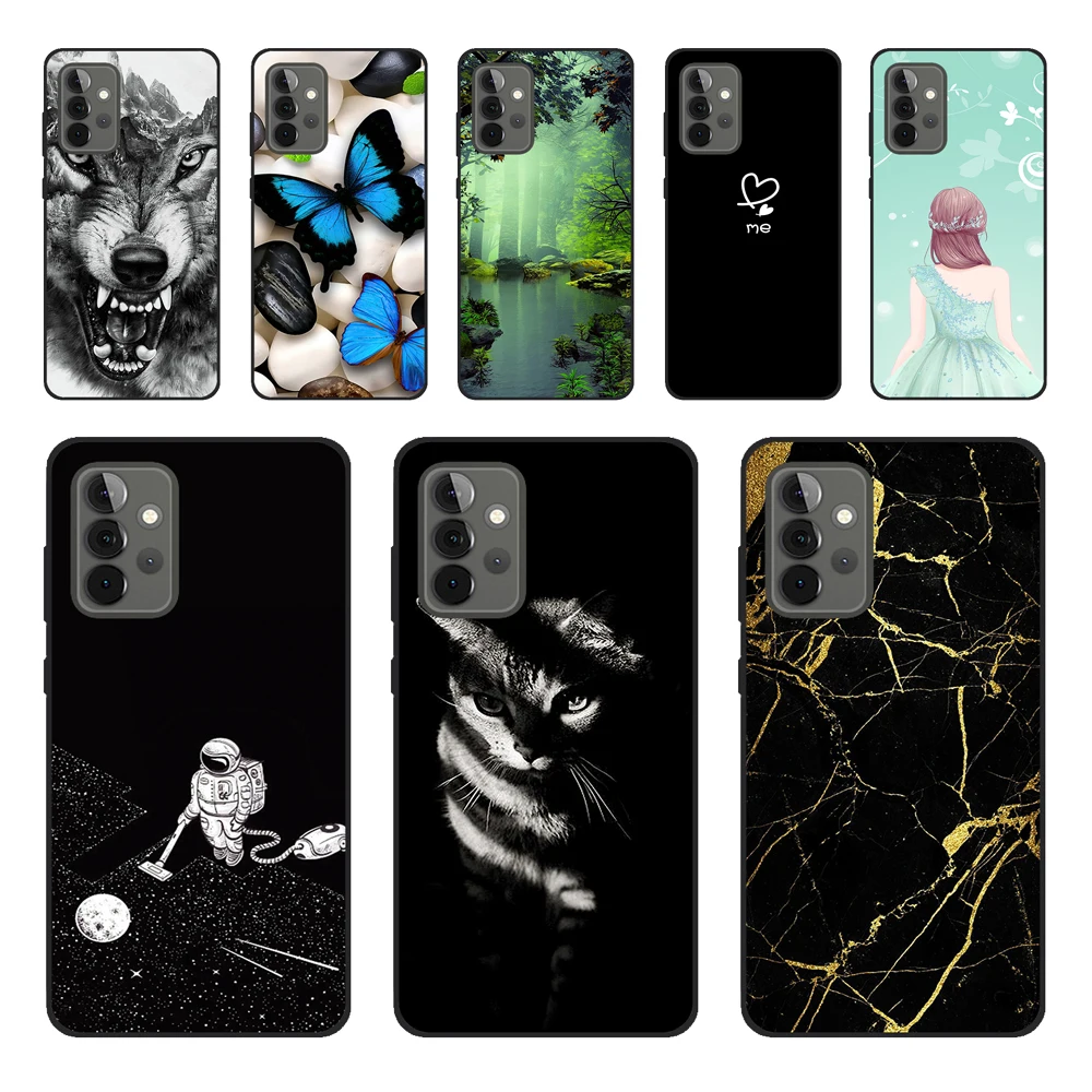 For Samsung A72 5G Case 4G Clear Bumper Soft Tpu Cover For Samsung Galaxy A52 A52S 5G Case Silicone Transparent A 52 Funda Cute
