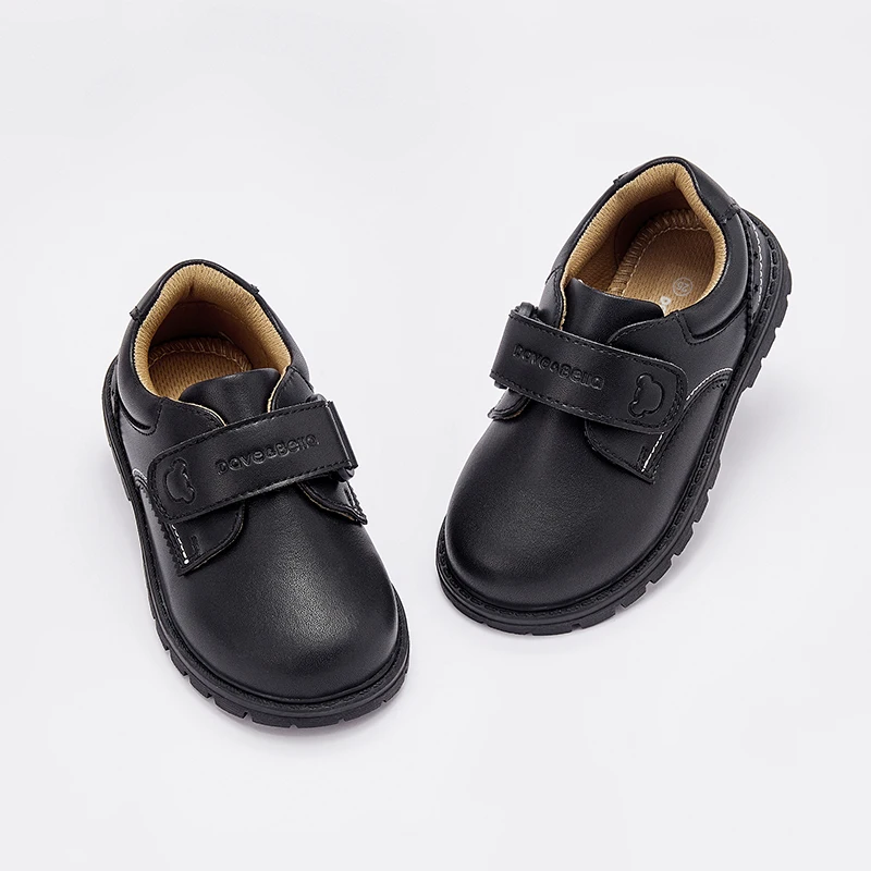 Dave Bella Spring Autumn New Boys Leather Shoes Children Britain Style Black Casual Shoes for Kid Girls Leather DB3241696