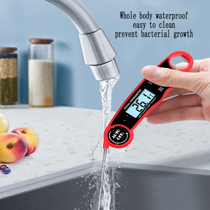 

Household Kitchen BBQ Meat Thermometer Folding Food Thermometer Electronic Probe Digital Display Waterproof Meat Thermometer