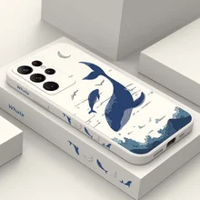  Fantasy Whale Phone Case For Samsung Galaxy S23 S22 S21 S20 Ultra Plus FE S10 S9 S10E Note 20 ultra 10 9 Plus Cover 