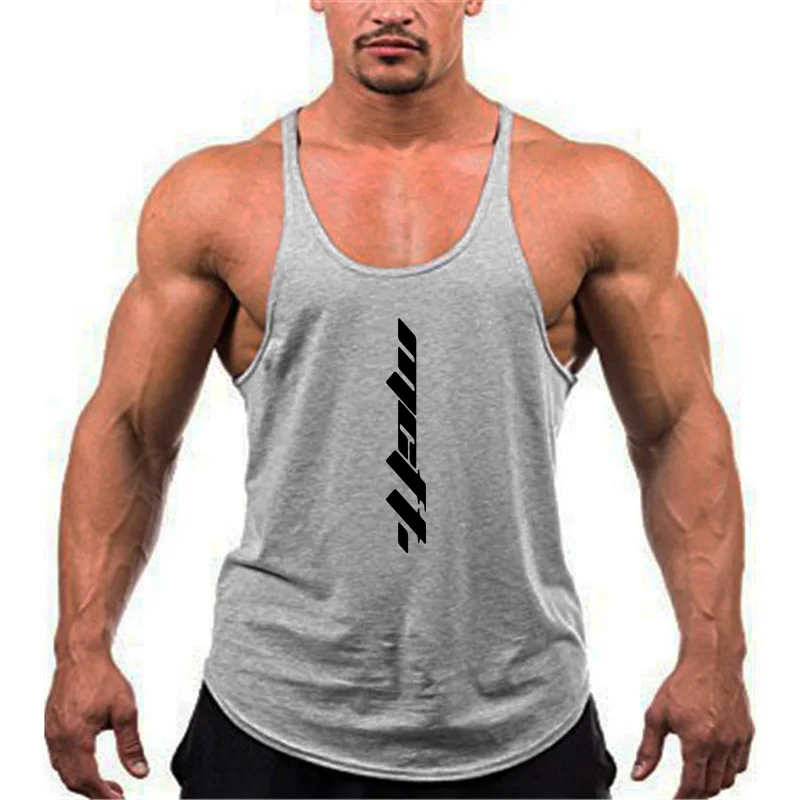 Mens Gym Clothing Bodybuilding Tank Tops Fitness Training Sleeveless Shirt Cotton Muscle Running Vest Casual Sports Singlets