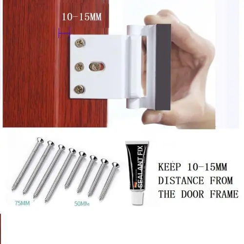 Home Security Door Reinforcement Lock Child Proof Door Lock with Screws for Inward Swinging Door Security for Your Home - Image 2