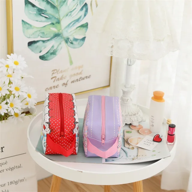 Cartoon Sanrios Anime Check Large-capacity Cosmetic Bag Clutch Bag Ladies Travel Multi-function Durable PU Zipper Storage Bag 3