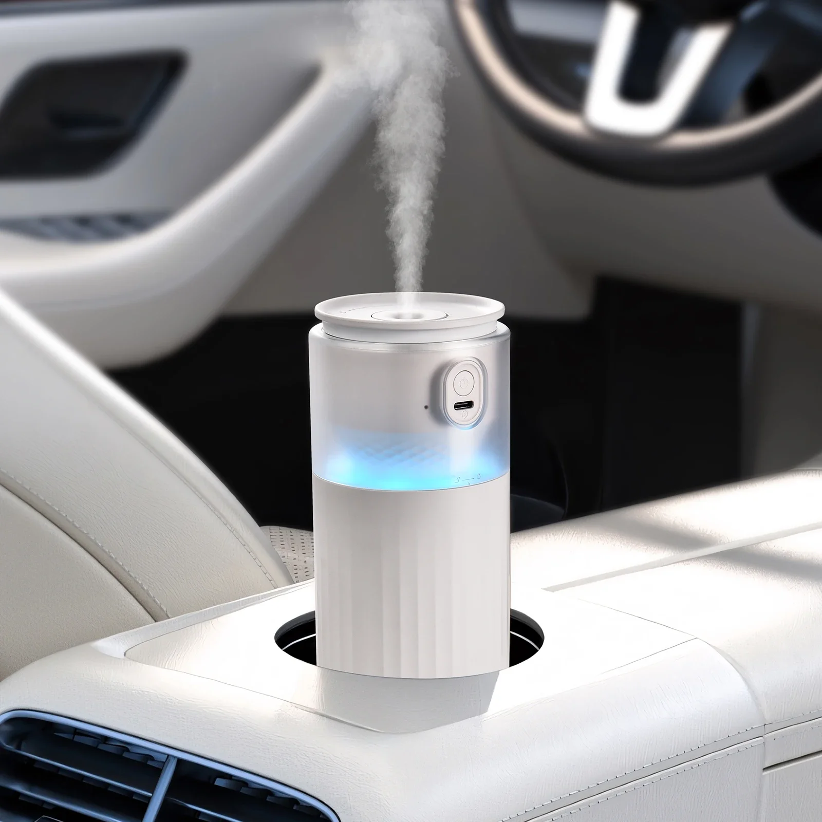 Hipacool Portable Air Humidifier for Car Home Aromatherapy Diffuser Car Air Purifier Freshener with LED Light Mist Maker