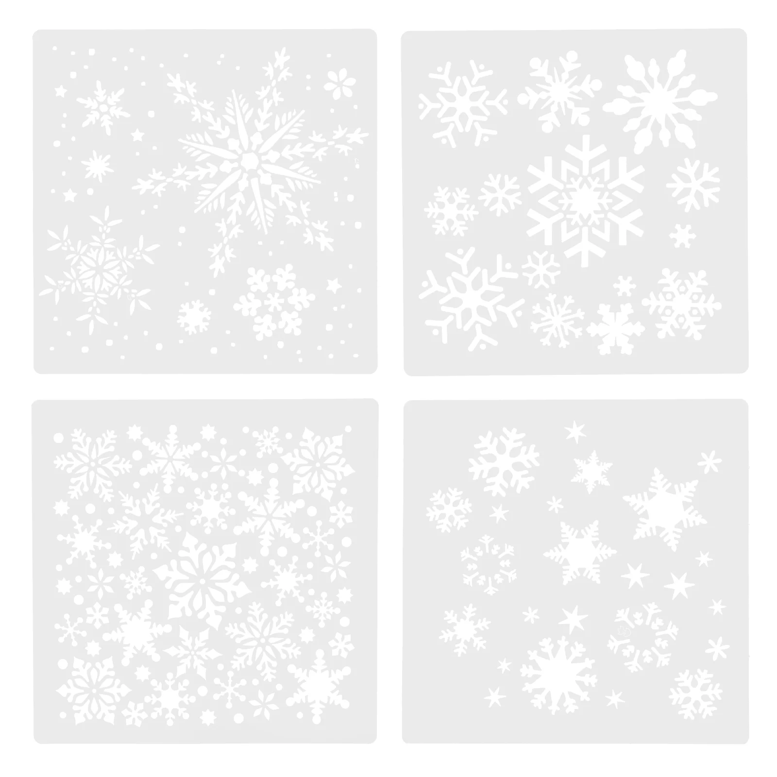 4 Pcs Painting Template Wall Templates Snowflake Drawing Decor Creative Plastic Stencils Child 6pcs christmas stencils template diy painting template christmas snowflake stencils for window door wall xmas snowflake diy