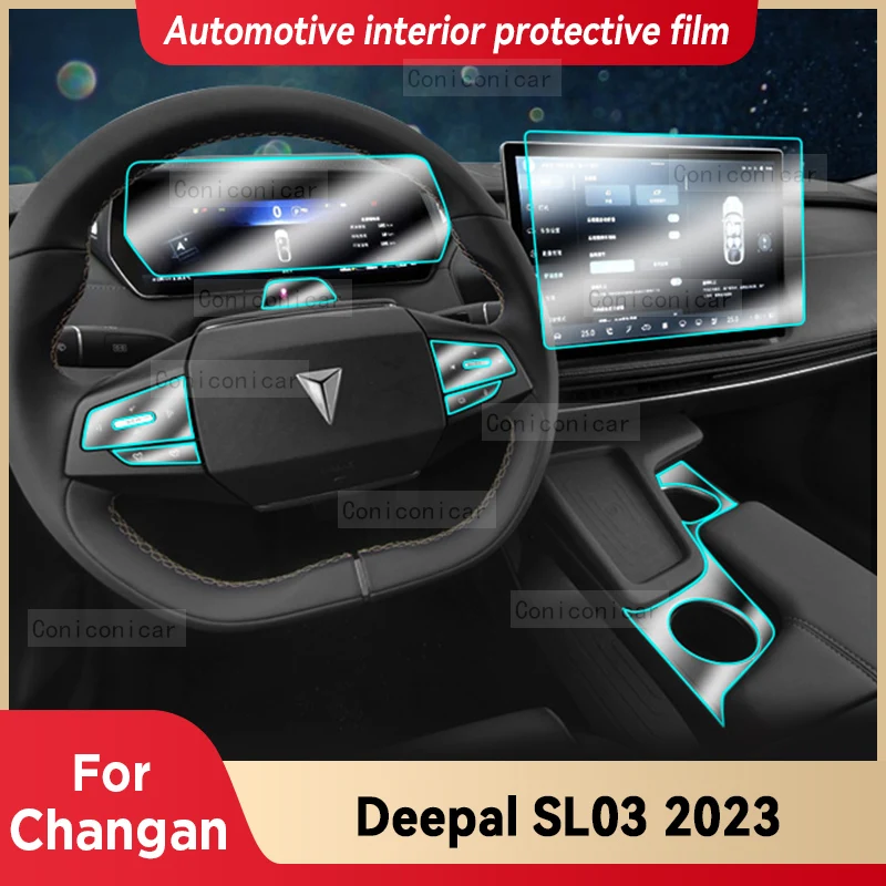 

For Changan Deepal SL03 2023 Car Interior Gearbox Panel Anti-Scratch Protective Transparent TPU Cover Film Accessories Sticker