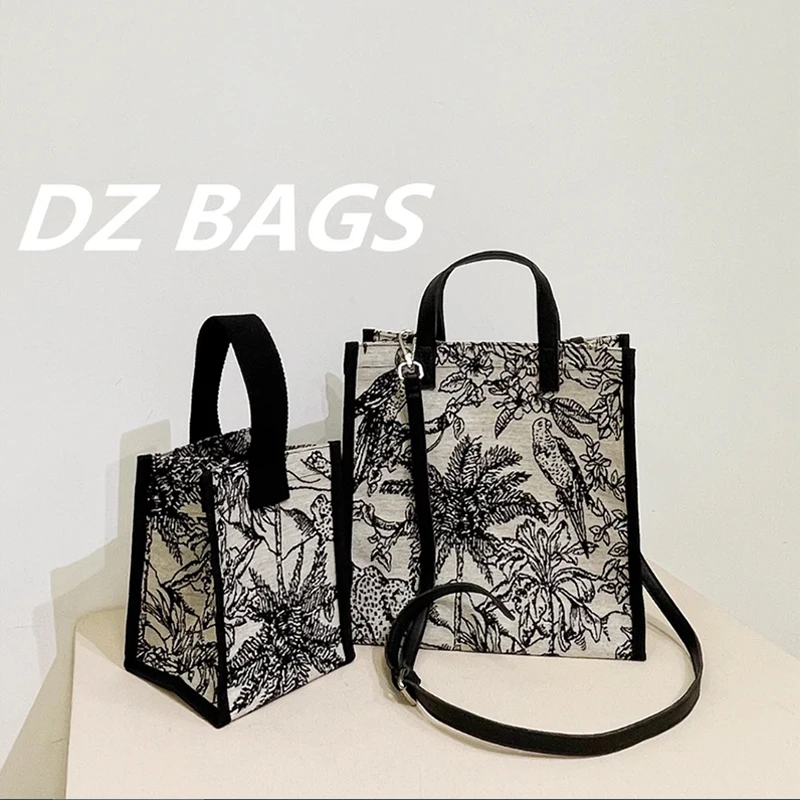 

Популярные Модные Жаккардовые Женские сумки с вышивкой, повседневные холщовые вместительные дизайнерские Роскошные кошельки из искусственной кожи с ручками в винтажном стиле, 2023