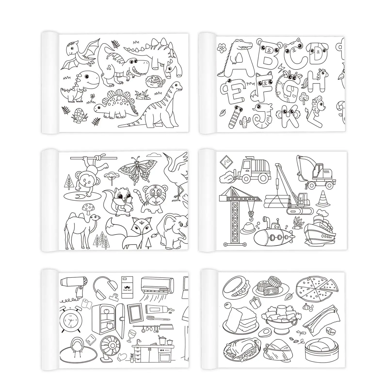 Kids Drawing Coloring Paper Roll 15x118inch for Walls, Furniture