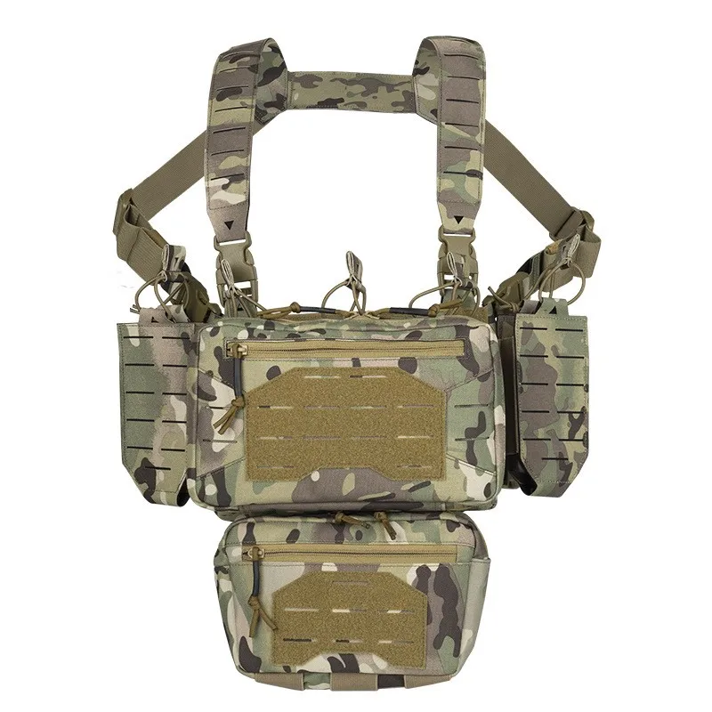 YAKEDA-Camo Molle Chest Rig, Châssis Placard, Laser Handles, Crochet Amovible Loop, Airsoft Magazine Powder, DulPlate, Electrolux Glasure