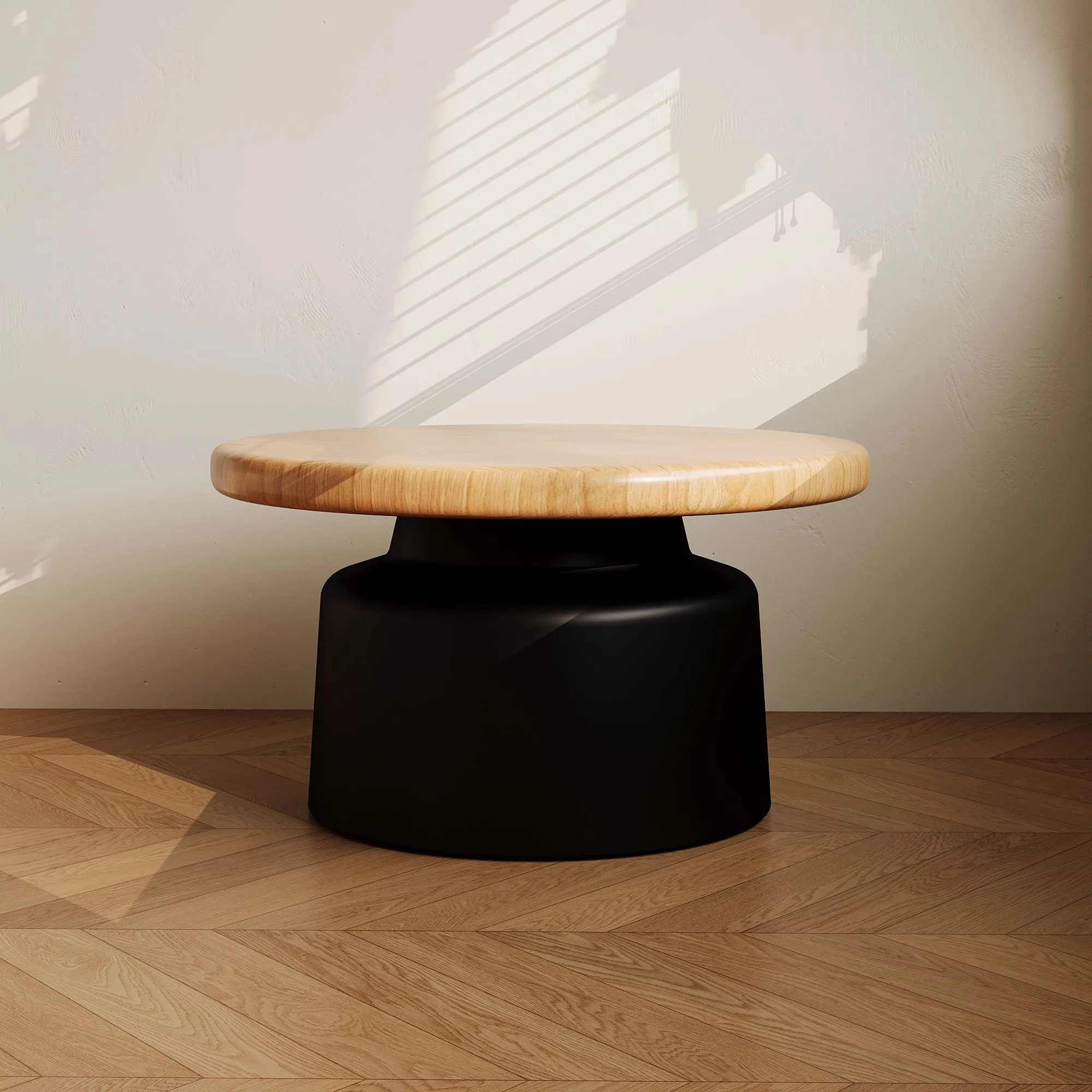 Mesa de centro de viento cremoso para apartamento, sala de estar, hogar, apartamento pequeño, simplicidad, mesa de centro redonda de hierro, muebles