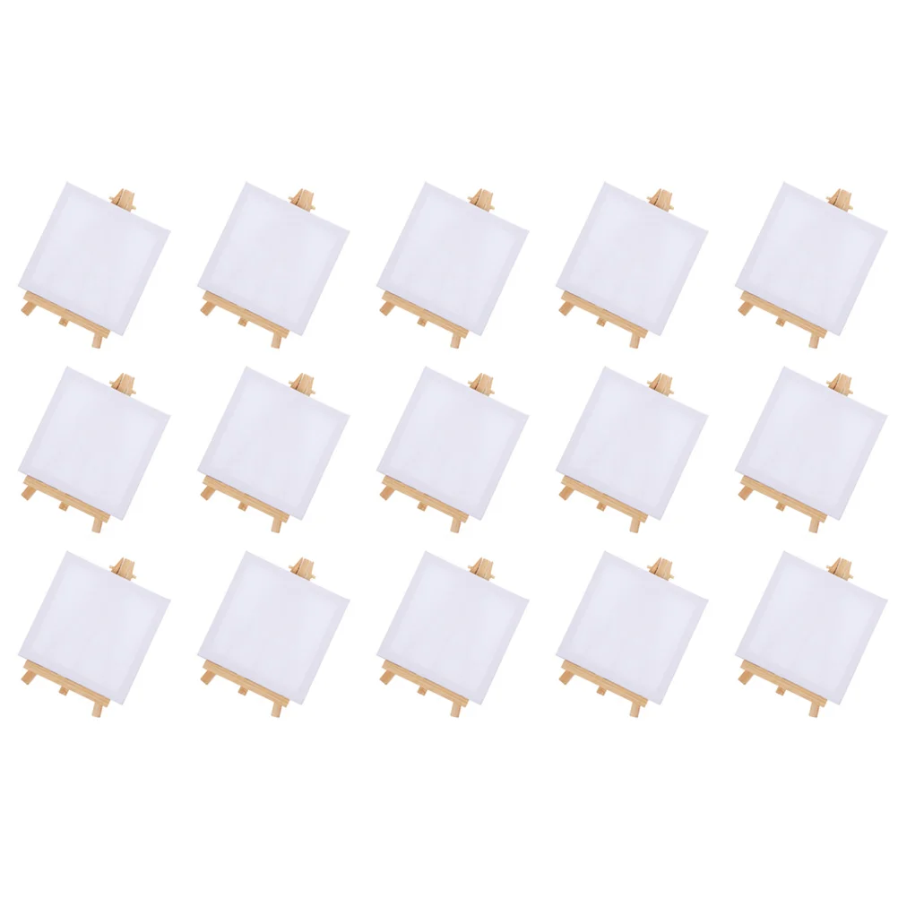 15 Sets Picture Frame and Easel Stand for Kids Paint Canvas Painting Travel Wood Mini Child