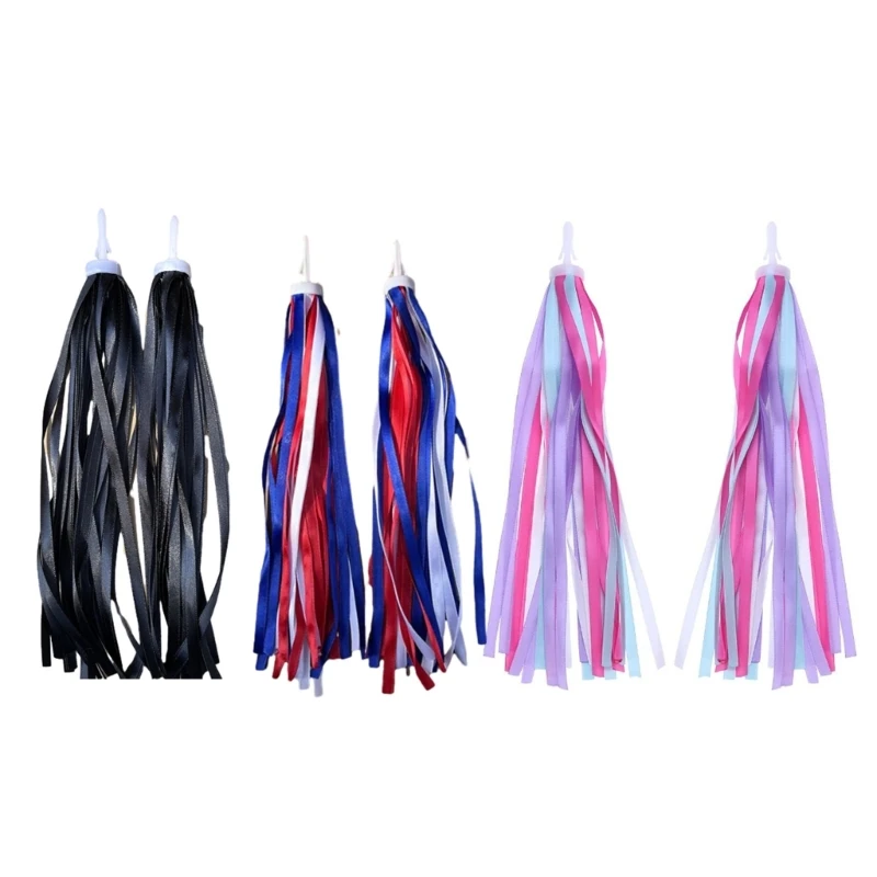 Paires De Pompons Et Moulins à Vent Pour Guidon De Vélo Enfant - Décorations Colorées Antidérapantes - Violet, Blanc, Rose - Installation Facile Sans Outils