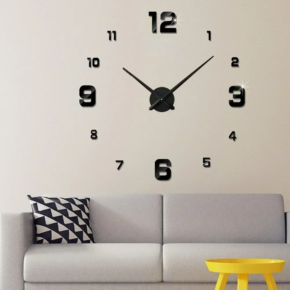 Digital Clock Living Room Large Decoration for Bedroom Garden Acrylic Mirror Sticker Watch Wall Decor Watches Clocks Led Home