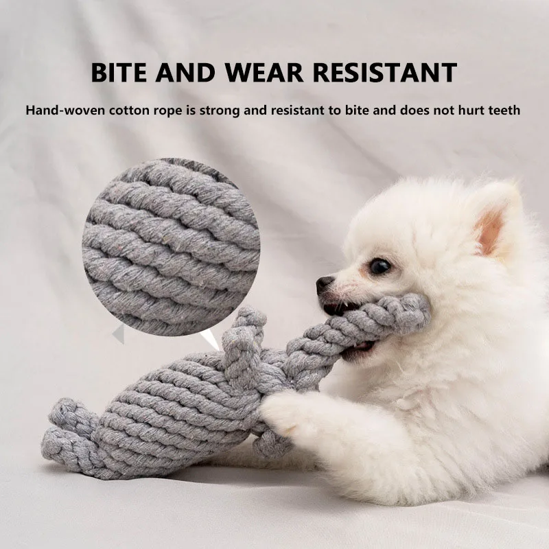 

Bone Indestructible Dog Toy Knot Animal Shape Teething Chew for Puppy Teeth Cleaning Dog Toys Cotton Rope Dog Interactive Toy