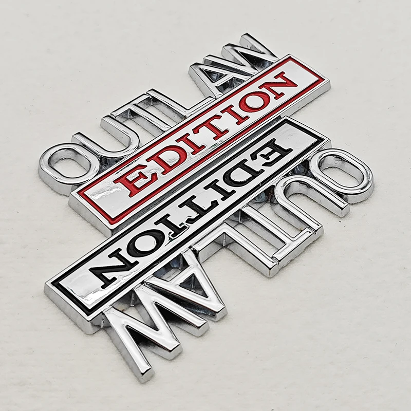 아웃로우 에디션 메탈 엠블럼 스티커 배지 펜더 재미있는 데칼 자동차 트럭 교체용 도어 장식 (범용 자동차 오토바이용)