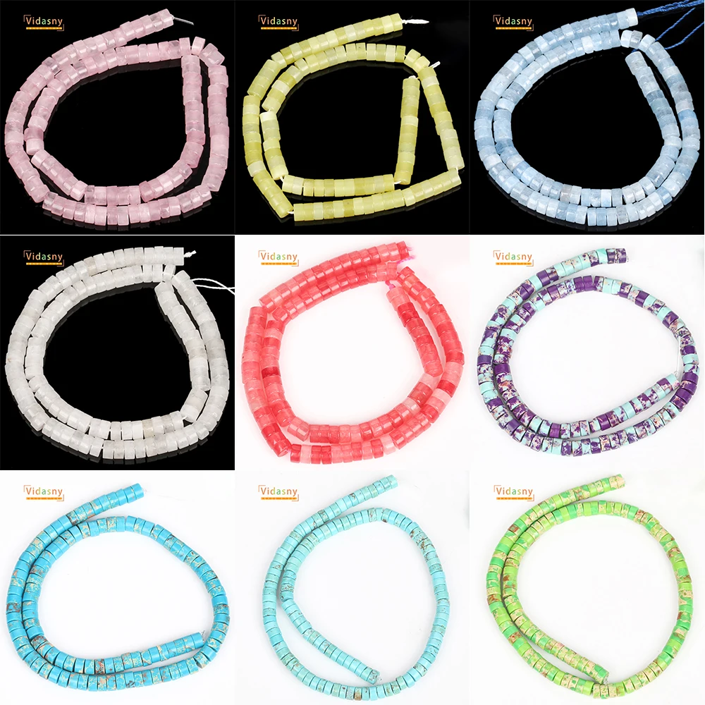 6x3mm Mehrfarbige Natursteinperlen Für Schmuckherstellung Disc Lose Perlen Diy Zubehör Armbänder 15 Zoll