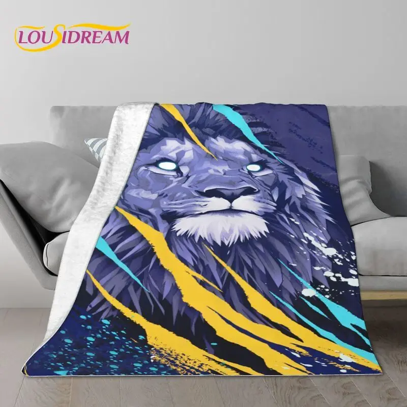 

3D Cartoon Animals Lion Blanket,Flannel Blanket Super Soft Throw Blanket,Sherpa Warm Blankets Four Seasons for Beds Sofa Office