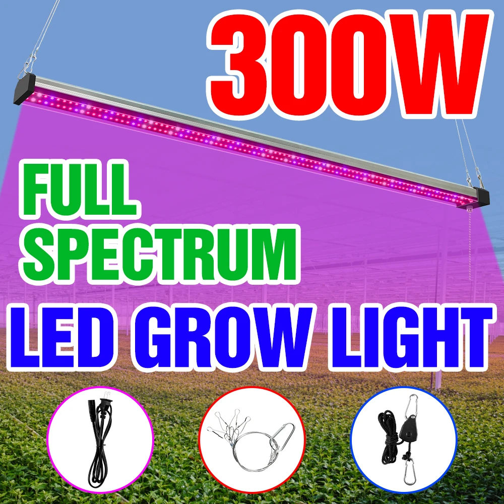 

300W LED Grow Light Full Spectrum Phyto Lamp Indoor Plants LED Growth Light For Flower Seedlings Hydroponics Greenhouse Tents