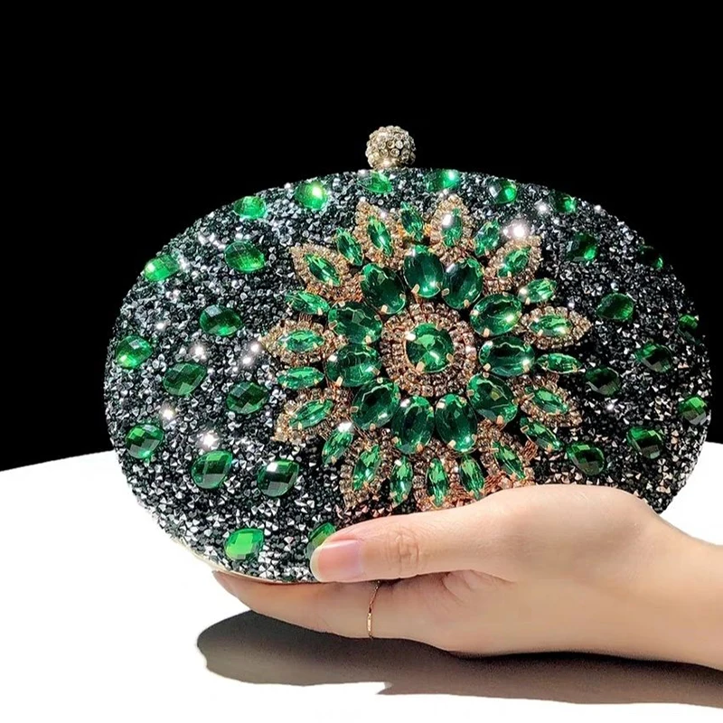 

Luxury Woman Diamond Hollow Purse Sparkling Handbag Wedding Bridal Party Evening Bag Ladies Prom Clutch Jewelry Storage Box