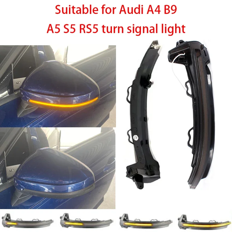 2pcs Dynamic Forwarding Signal Light For Audi A4 A5 B9 S4 S5 RS5 LED Rearview Mirror Dynamic Water Turning Light Indicator