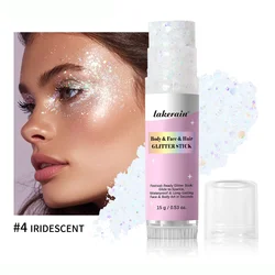 Shimmering Glitter Gel Highlighter | Sparkling Pearl White & Pink Eyeshadow for Radiant Face & Body Makeup (4 Iridescent)