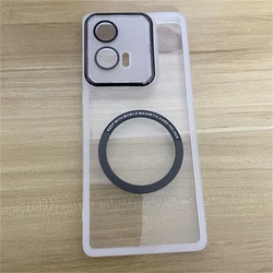 Magnetic Transparent Soft Silicone Case with Camera Protection and MagSafe Cover for Motorola G85 (WHITE)