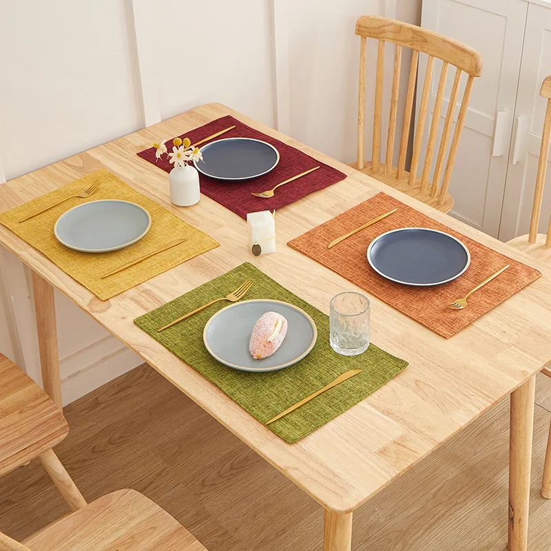 32X42-CM-New-Linen-Solid-Color-Dining-Mat-Table-Mat-Fashion-Nordic-Ins ...