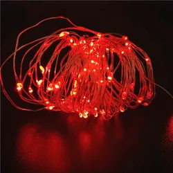 Vibrant LED Fairy String Lights - Battery - Powered Copper Wire for Festive Decor & Gift Giving (Red)