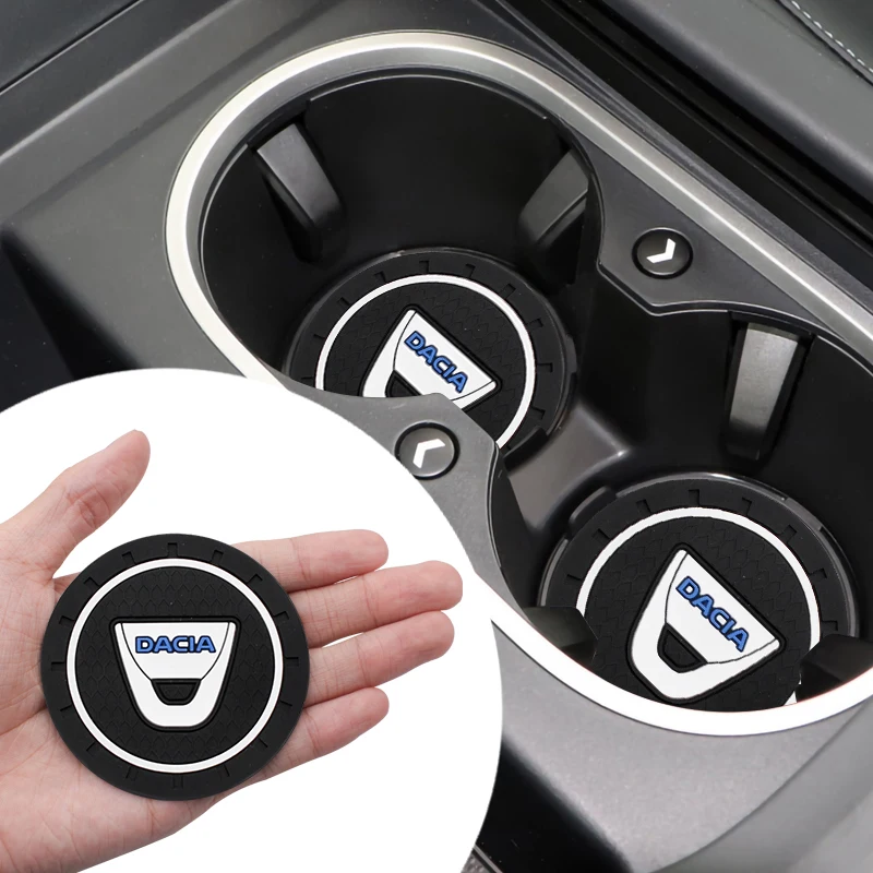 2Pcs Car Coasters Water Cup Slots Non-Slip Mat Water Cup Pad Auto Accessories For Dacia Logan Mcv 2 Duster Sandero Lodgy Dokker