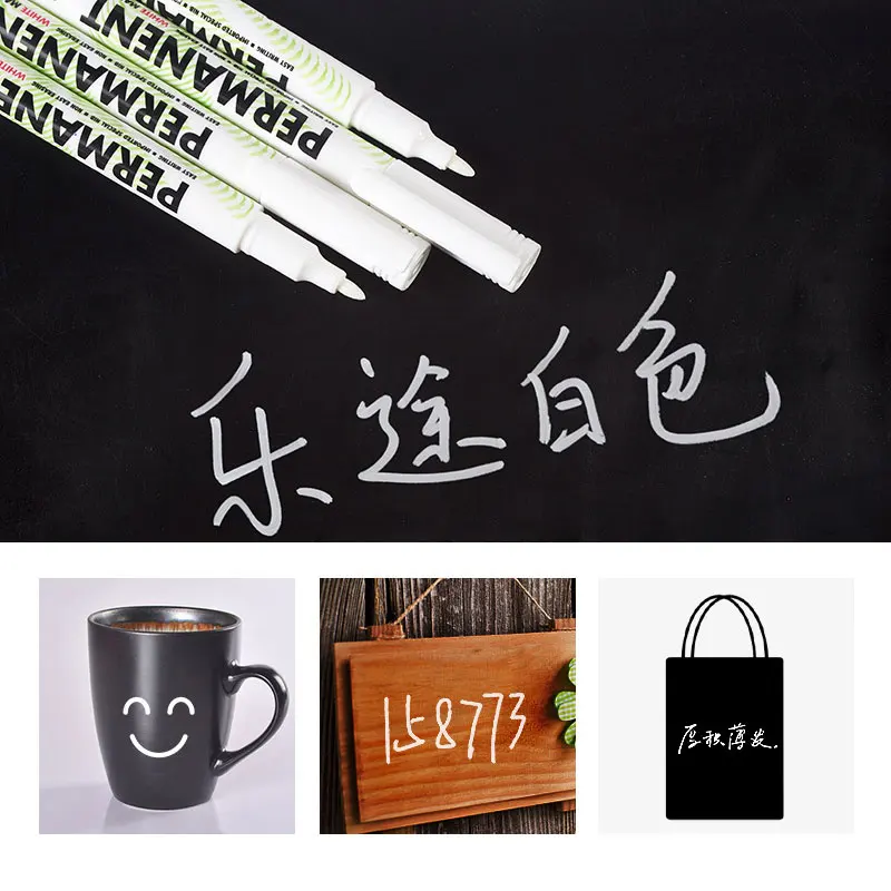 3 PCS White Marker Pens Set Manga Lettering markers Oily based permanent ink Drawing brush pen Art School supplies Stationery 2