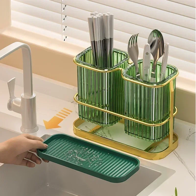 

Stainless Caddy,spoon Steel Rack Storage Holder Knife Cutlery Fork 2023 Block Kitchen Drain Plus Sink Chopsticks Utensil