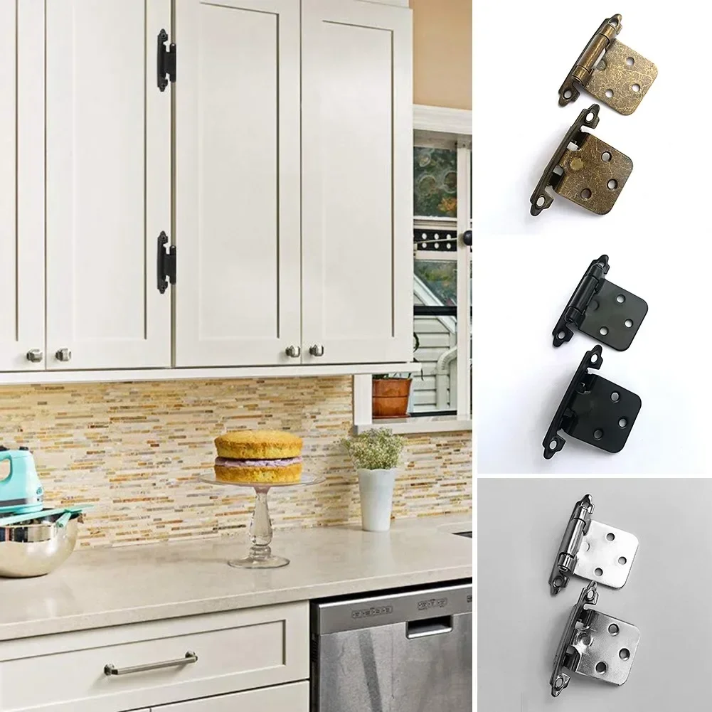Self Closing Overlay Flush Cabinet Hinge Heavy Duty Door Cupboard Hinges For Household Decor Hardware furniture hinge cabinet door hinges cabinet hinges 10pcs