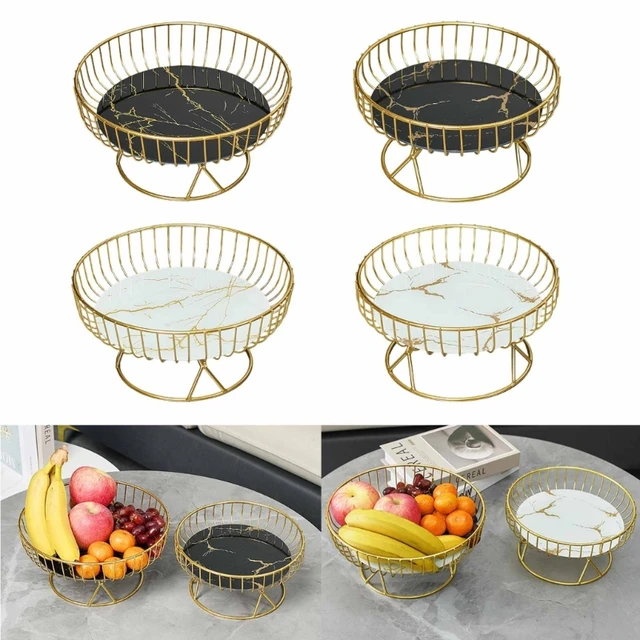 Frutero para encimera de cocina, cesta grande de frutas Morden para centro  de mesa, cuencos de frutas decorativos de acero inoxidable, soporte de