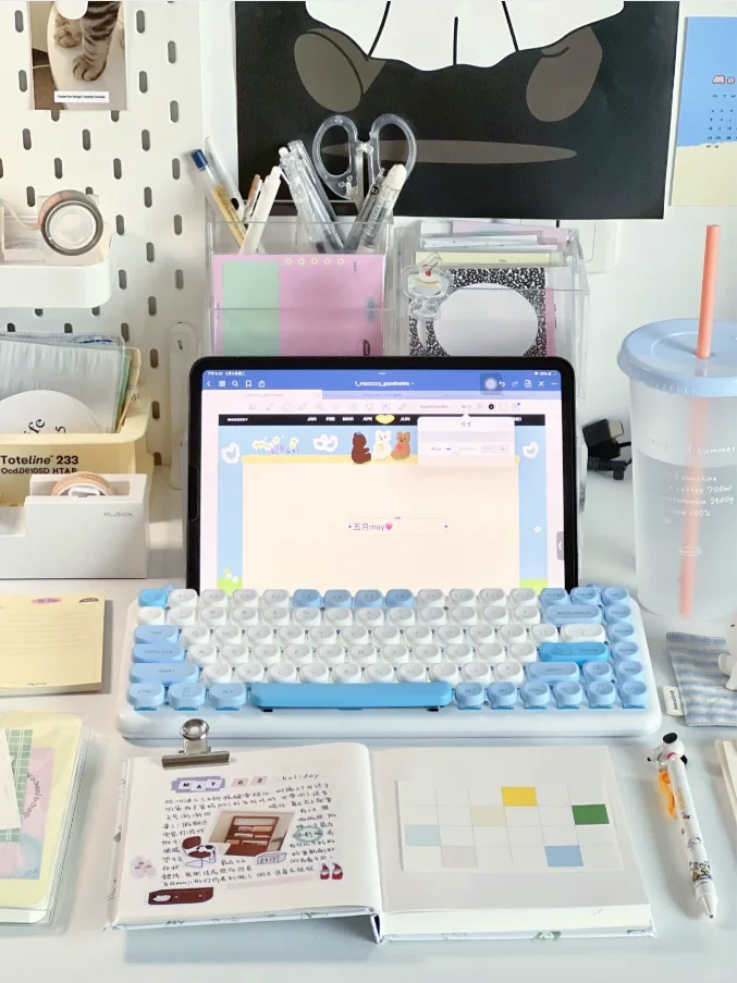 メカニカルゲーミングキーボードIQUNIX-M80猫,青,子猫,ワイヤード