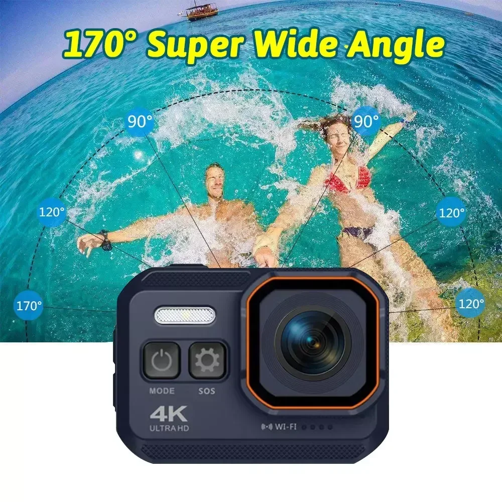 4K HD 60FPS Mini Camera Wifi Outdoor Sport 170° Wide Angle Action Kam Waterproof
