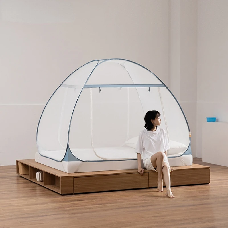 

2023 New Simple Mongolian Bag Mosquito Net Installation Free Foldable Bedroom Household Child Bed Class A