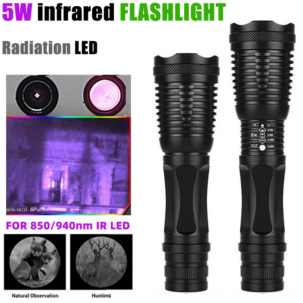 Uniquefire UF-1508 Torcia LED 1000LM – Lente 75mm, IR 940nm/850nm, Zoom, 3 Modalità, 18650