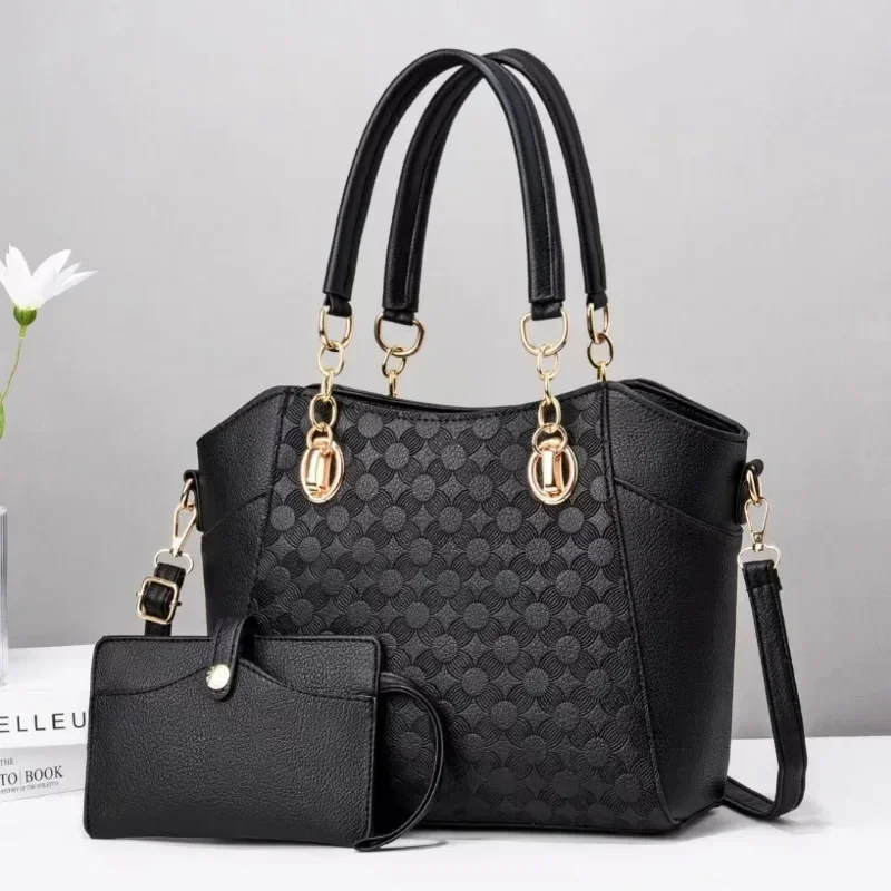 

Leather Texture High Quality Tote Handbag Women's Fashion Chain Single-shoulder Crossbody Composite Bag Versatile Simple Satchel