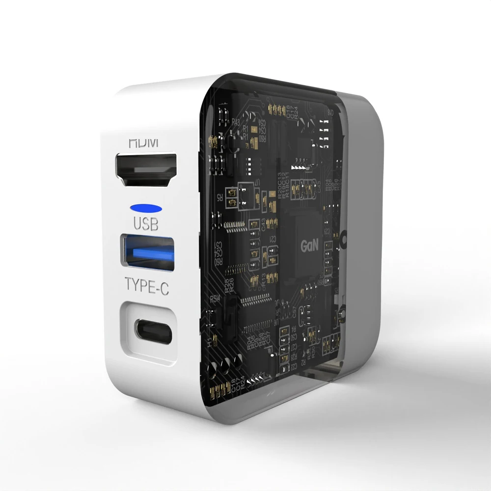 스위치 전원 공급 장치 C 타입 휴대용 베이스 독 어댑터, EU GaN 45W 4K HDMI 호환 충전기, EU 플러그, 10 개