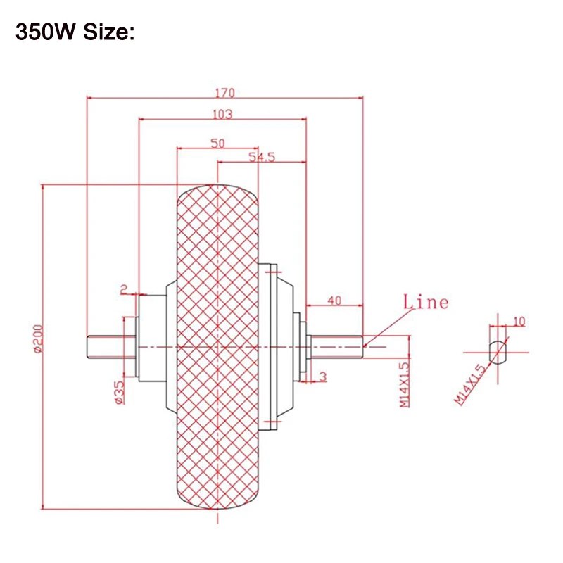 350W size