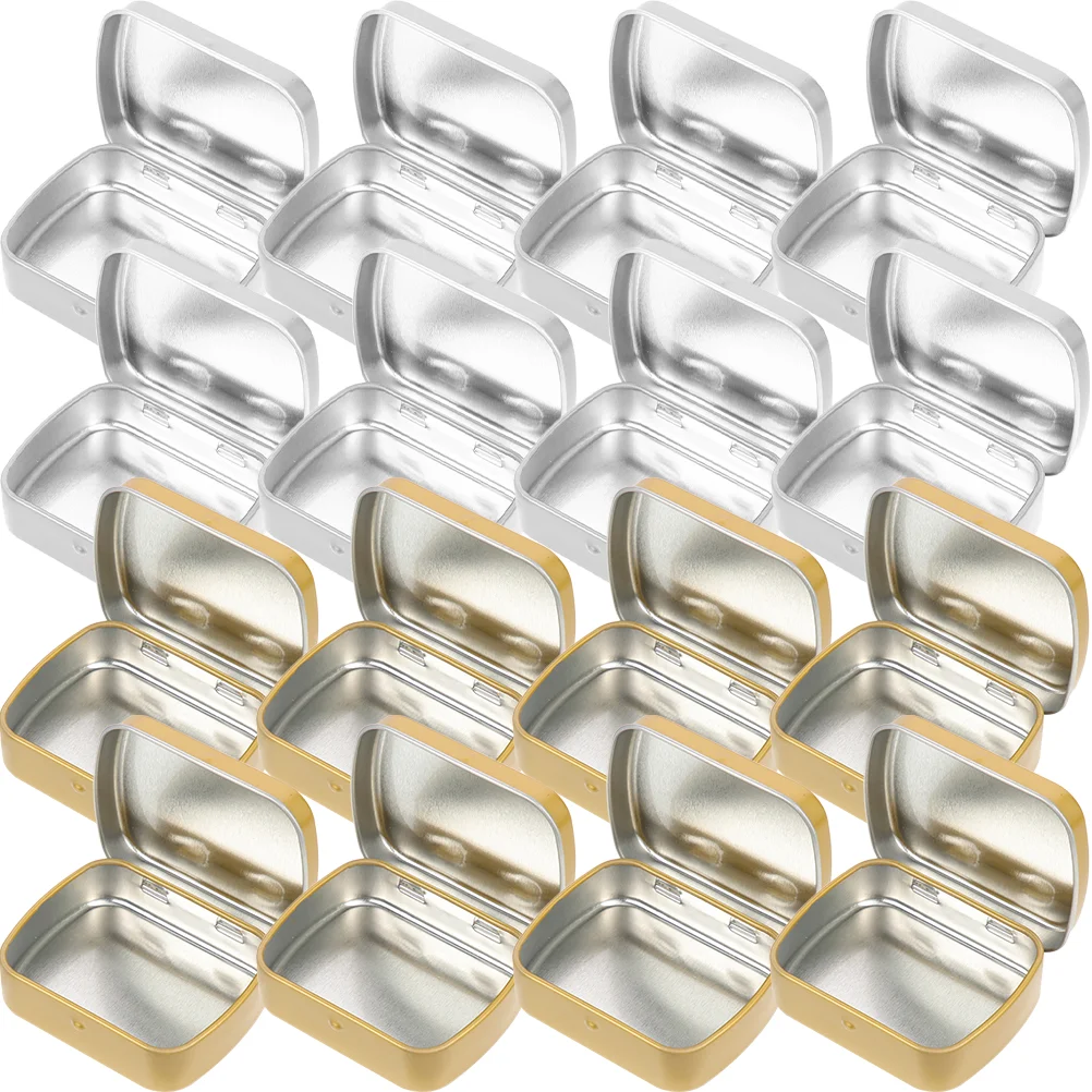 

Mini Metal Hinged Tin Box Portable Small Rectangular Flip Storage Case Jewelry Boxes Money Coin Candy Pill Cases Organizer