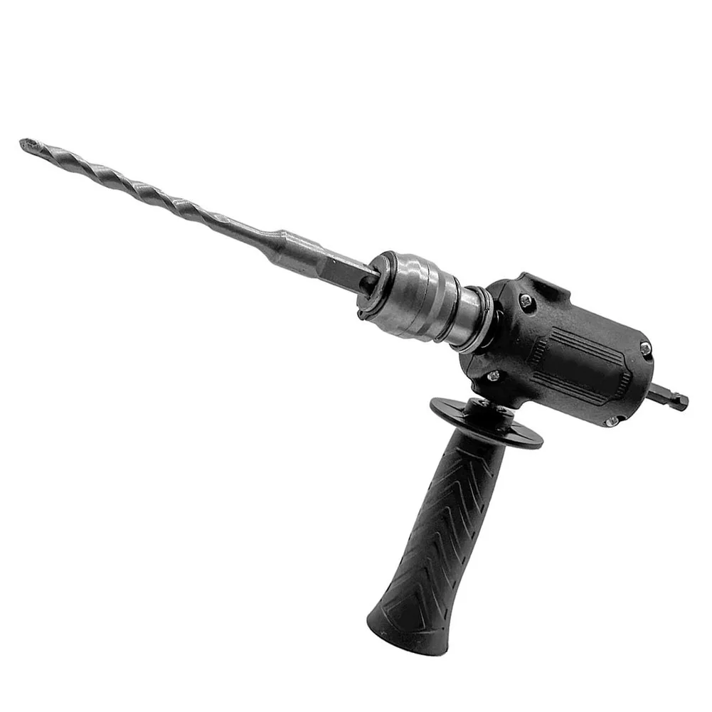 Hand Electric Drill Changed To Electric Hammer Impact Drill Changed To Household Cement Wall Punching Concrete Conversion Head 1pc 250mm chisel set sds plus shank electric hammer drill bit point groove flat chisel masonry tool for concrete brick wall rock