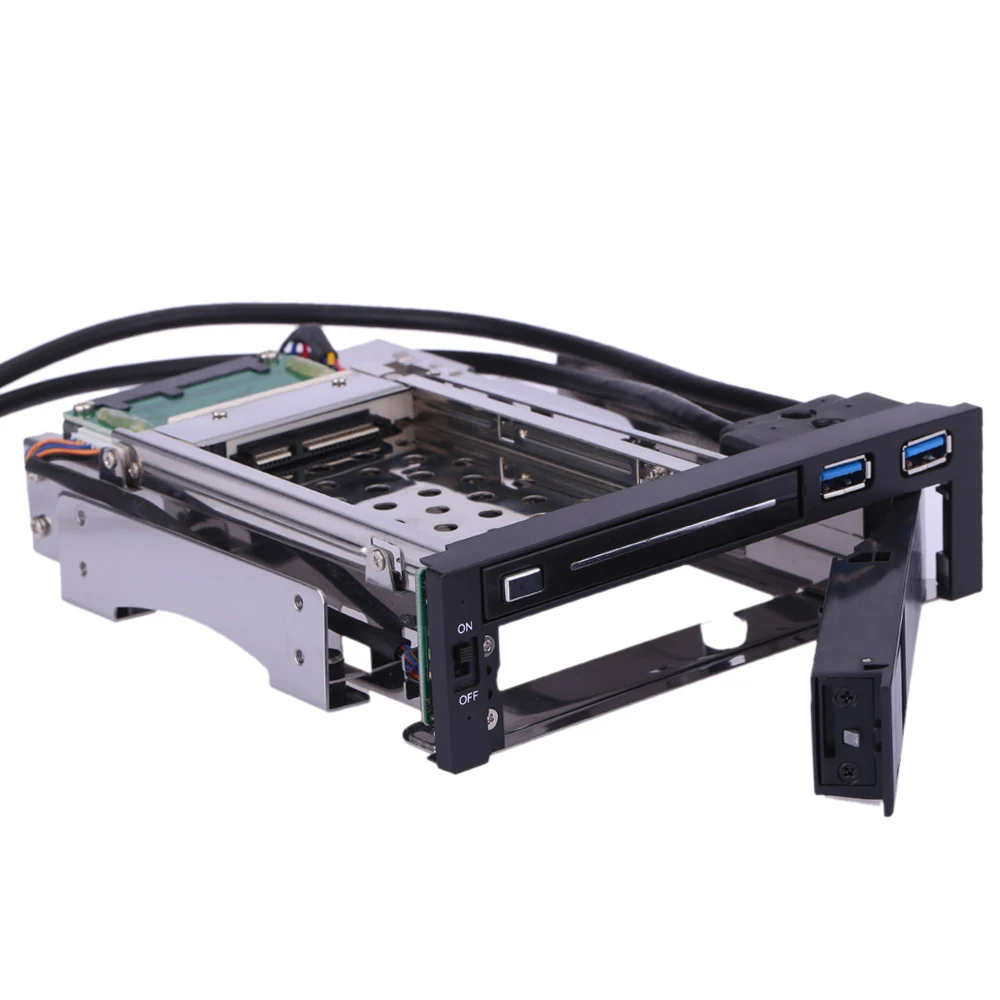 듀얼 베이 3.5인치 2.5인치 SATA III 하드 드라이브 HDD & SSD 트레이 캐디 내장형 모바일 랙 인클로저 도킹 스테이션 (USB 3.0 핫스왑 지원)