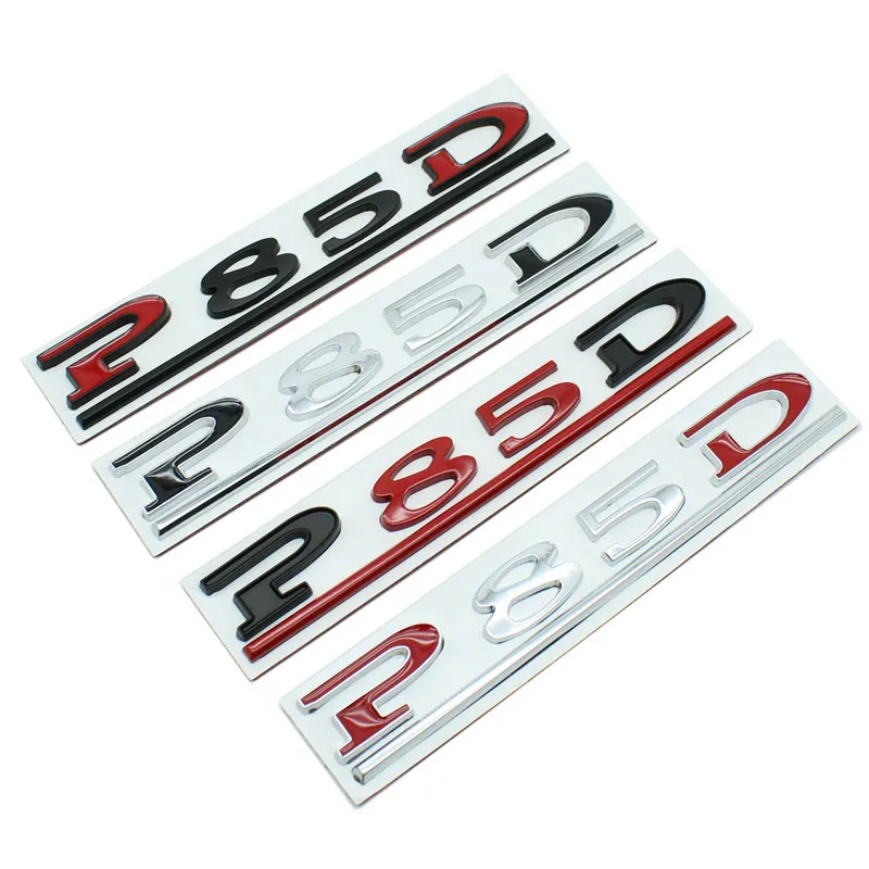 

1pc P85D Underline Logo Letters Emblem Car Trunk Sticker Badge Nameplate Accessories For Tesla Model 3 S X Y