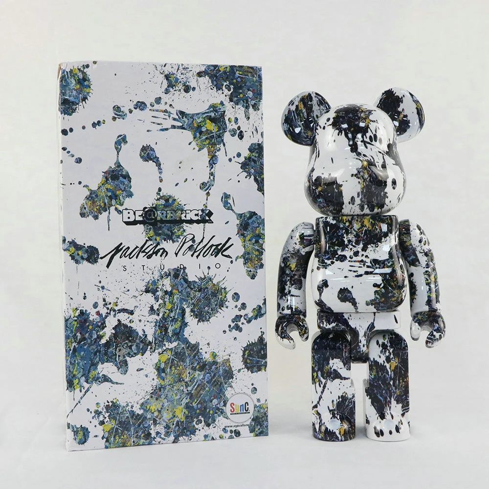 

Bearbrick 400% electroplating version splash ink Be@rbrick 28cm movable joints with clicking sound building block bear