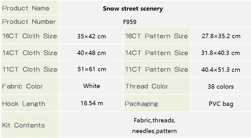 Schnee Straße Landschaft Muster Kreuzstich Kit Freude Sonntag Aida 16CT 14CT 11CT gezählt gedruckt Leinwand Kunst Handwerk DIY Stickerei Kit – Detail 6