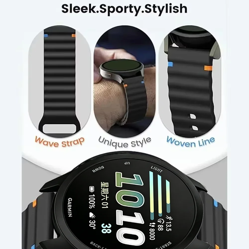 Wave Silicone Sports Wristband Strap - Premium Adjustable Fit, Multiple Size Options