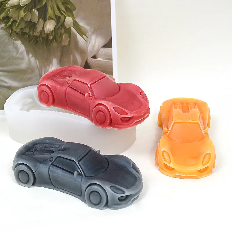 3D 스포츠카 실리콘 몰드 DIY 자동차 아로마테라피 캔들 석고 시멘트 공예품 주조 몰드 수제 비누 제작 도구 홈 선물